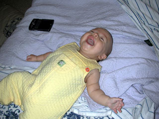 Baby Mojo, laughing!